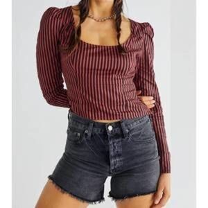Free People Striped Long Sleeve Top